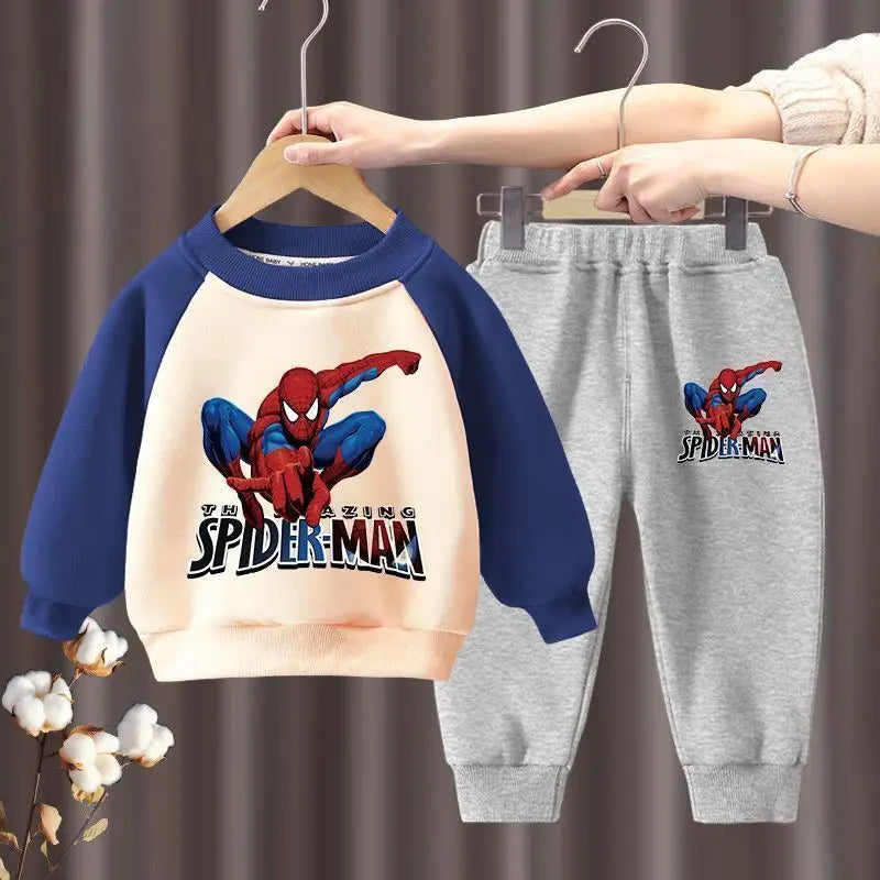 Marvel Spring Autumn Children's Clothing Sets Boys Cartoon Sweatshirt and Sweatpant 2pcs Kids Tracksuits Boys Pullover Set