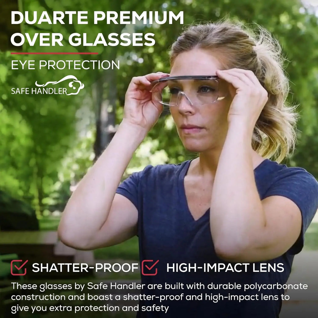 Premium Safety Glasses Over Eyeglasses, ANSI Z87.1 Impact Resistant with Anti-Fog & Scratch, UV400 Protection Goggles (1 Pair)