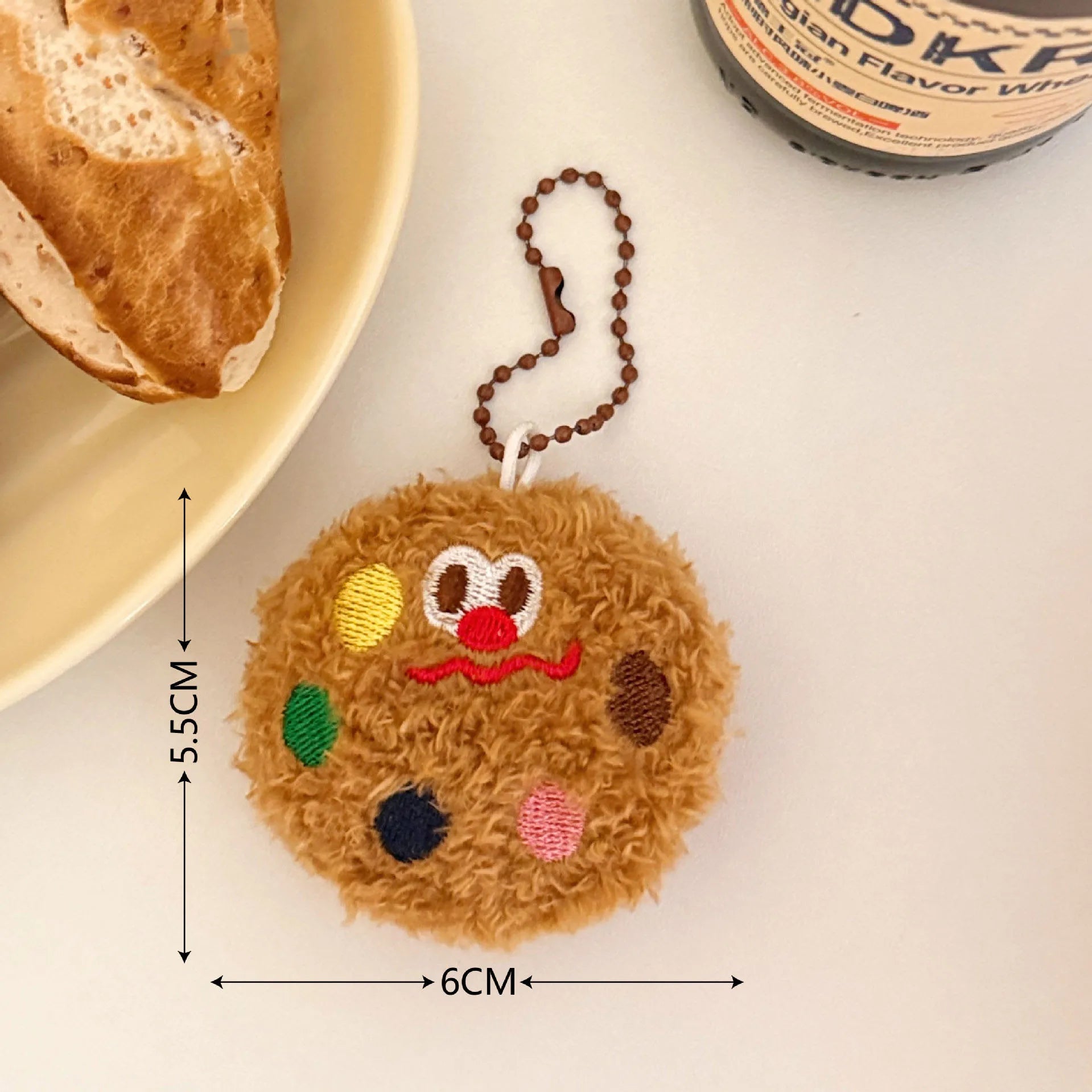 1/4 Pcs Cookie Plush Pendant Cute And Funny Food Doll Cartoon Accessories Keychain Small Pendant