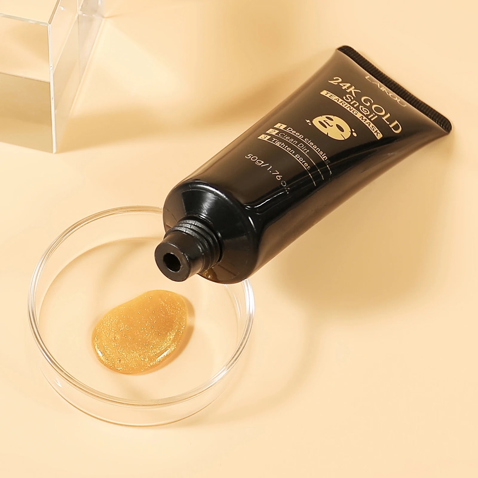 LAIKOU 24K Gold Snail Peel-Off Mask 3PCS Deep Cleansing Pore Tightening Blackhead Removal Detoxifying Facial Treatment 50g