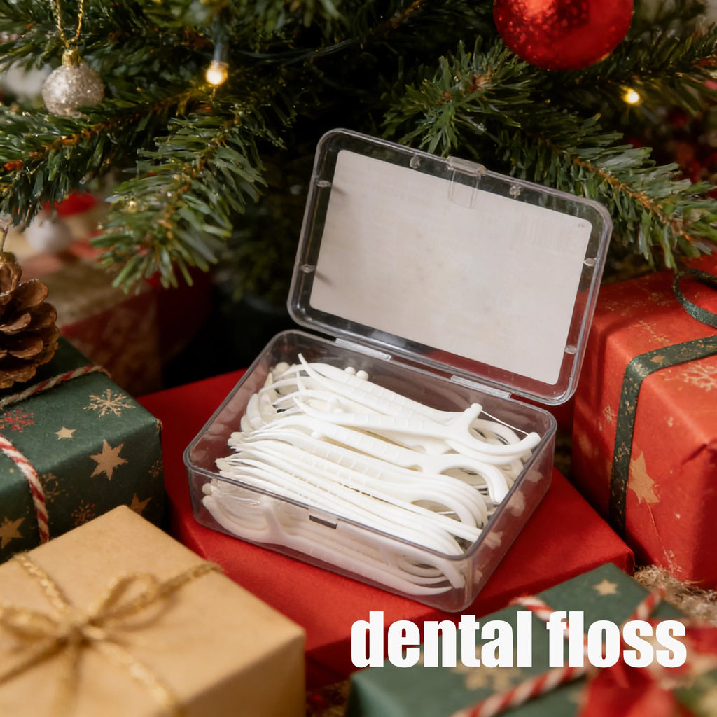 Individually Wrapped Dental Floss Picks, Hygienic. 8x6x3cm, Portable, for On-the-Go Freshness