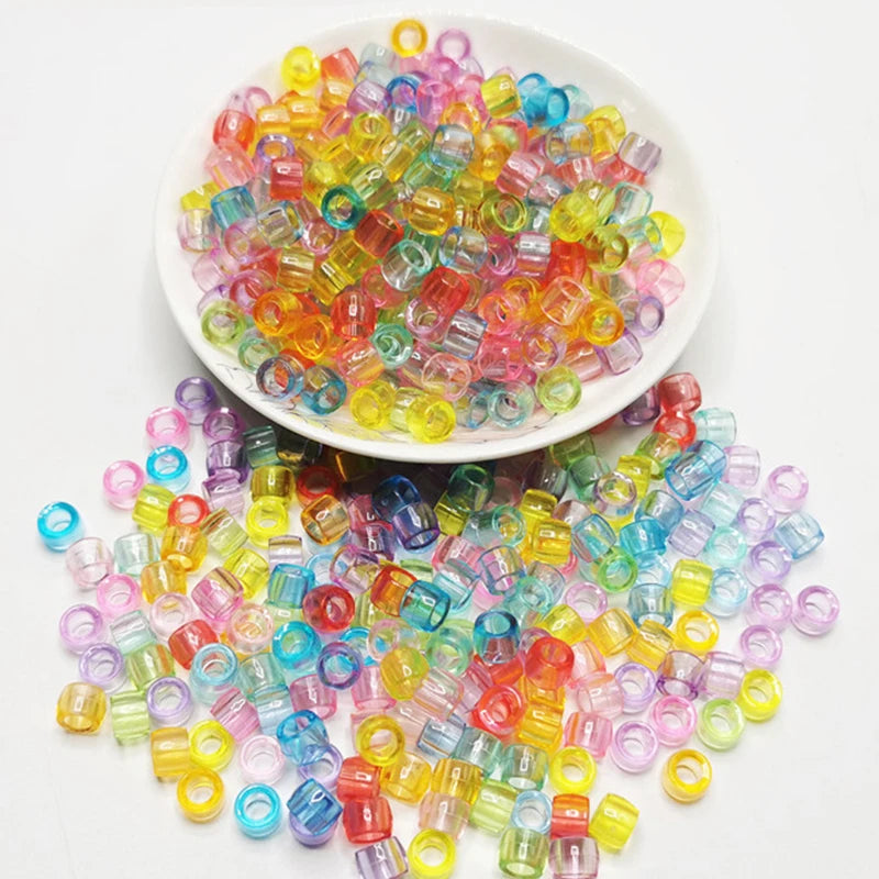 50Pcs 100Pcs Transparent 4mm Big Hole Dreadlock Beads for Jumbo Braids Dreadlock Resin Clear For Hair Accessories Styling Tool