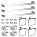 20-Pieces Stainless Steel Bathroom Hardware Set Wall Mounted Bath Towel Bar Set Towel Rack/Toilet Paper Holder/Towel Ring/Hook