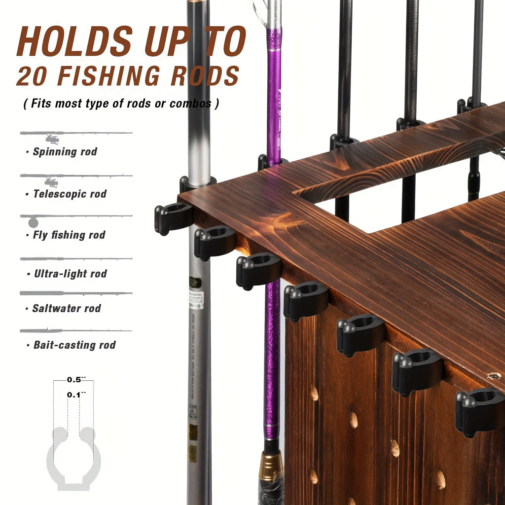Fishing Rod Holders for Garage 360 Degree Rotating Fishing Pole Holders Rod Rack Storage up to 10 Rods