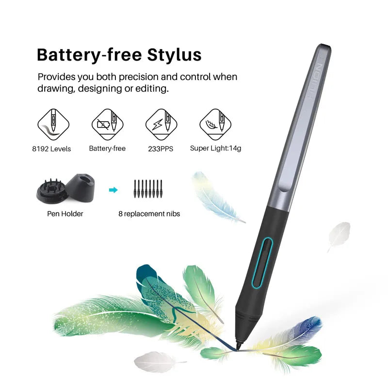 Tableta Gráfica HUION Inspiroy H1060P | 8192 Niveles Presión | Lápiz Sin Batería | 12 Teclas Personalizadas - Firu Total Sales