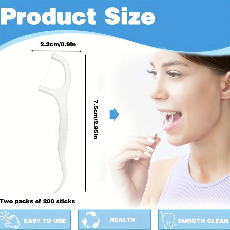 Individually Wrapped Dental Floss Picks, Hygienic. 8x6x3cm, Portable, for On-the-Go Freshness