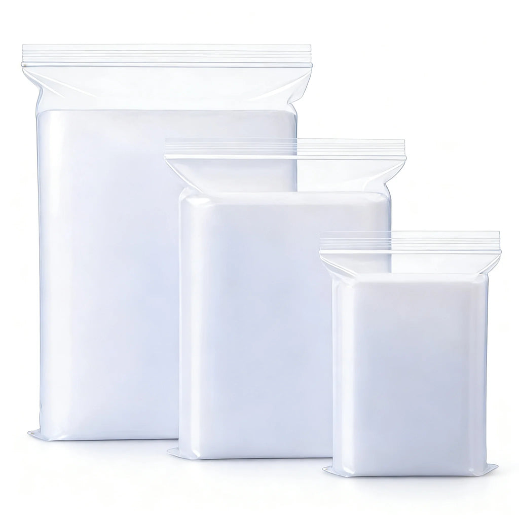 3 Size Reusable Storage Bags Transparent Leak Proof Freezer Bags Airtight Seal for Food Fruit Veggie Storage