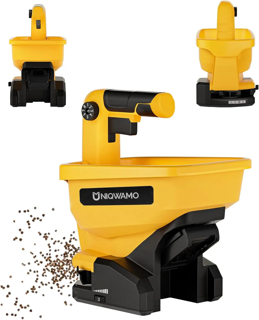 Handheld Power Spreader for Grass Seeds and Rock Salt, Compatible with 20V/60V Li-ion Batteries, Year-Round Use