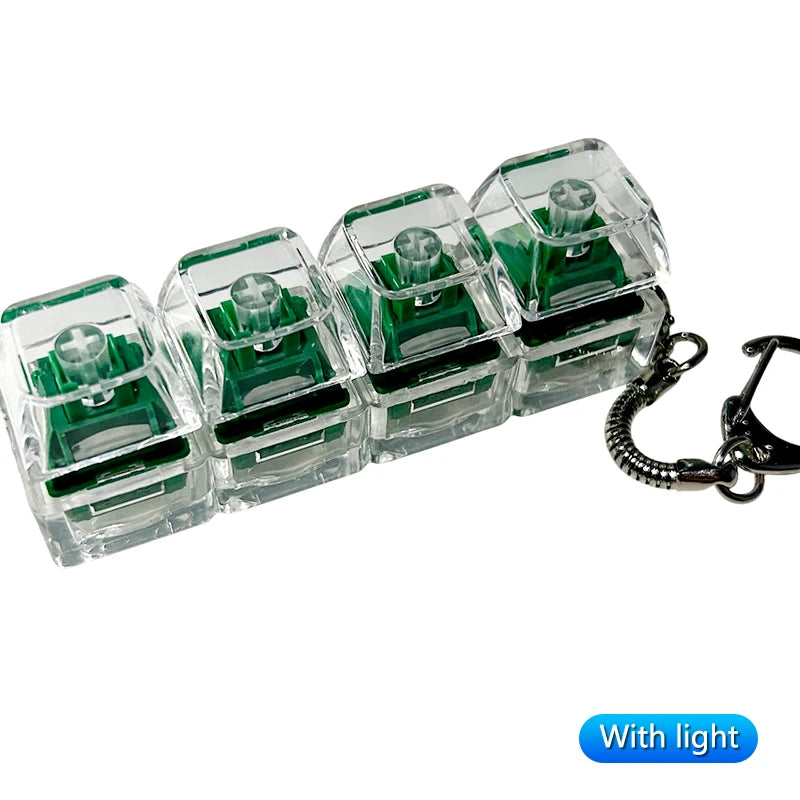 4/9 Keys Mechanical Keyboard Axis Tester LED Keyboard Key Toy Stress Relief DIY Button Keycap Fidget Keychain Toys Gift