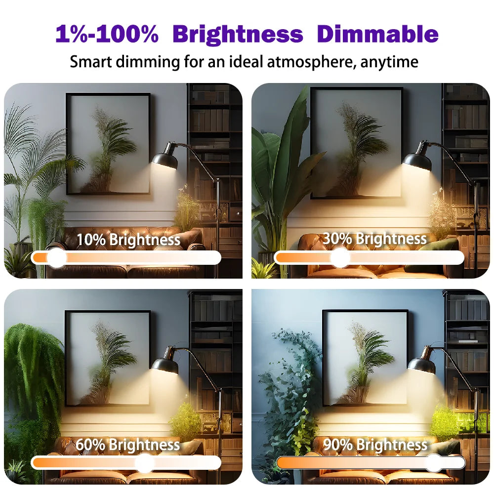 4pcs, RGBCW Smart Bulbs, Color Changing Dimmable LED Lights, Music Sync & App Control for Home Bedroom