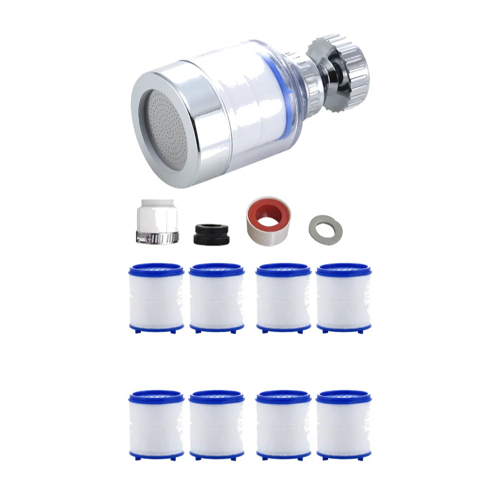 Kitchen Faucet Water Filter Pressurized Sink Filter Water Purifier 360° Tap Splash Proof Faucet Aerator Extender for Bathroom