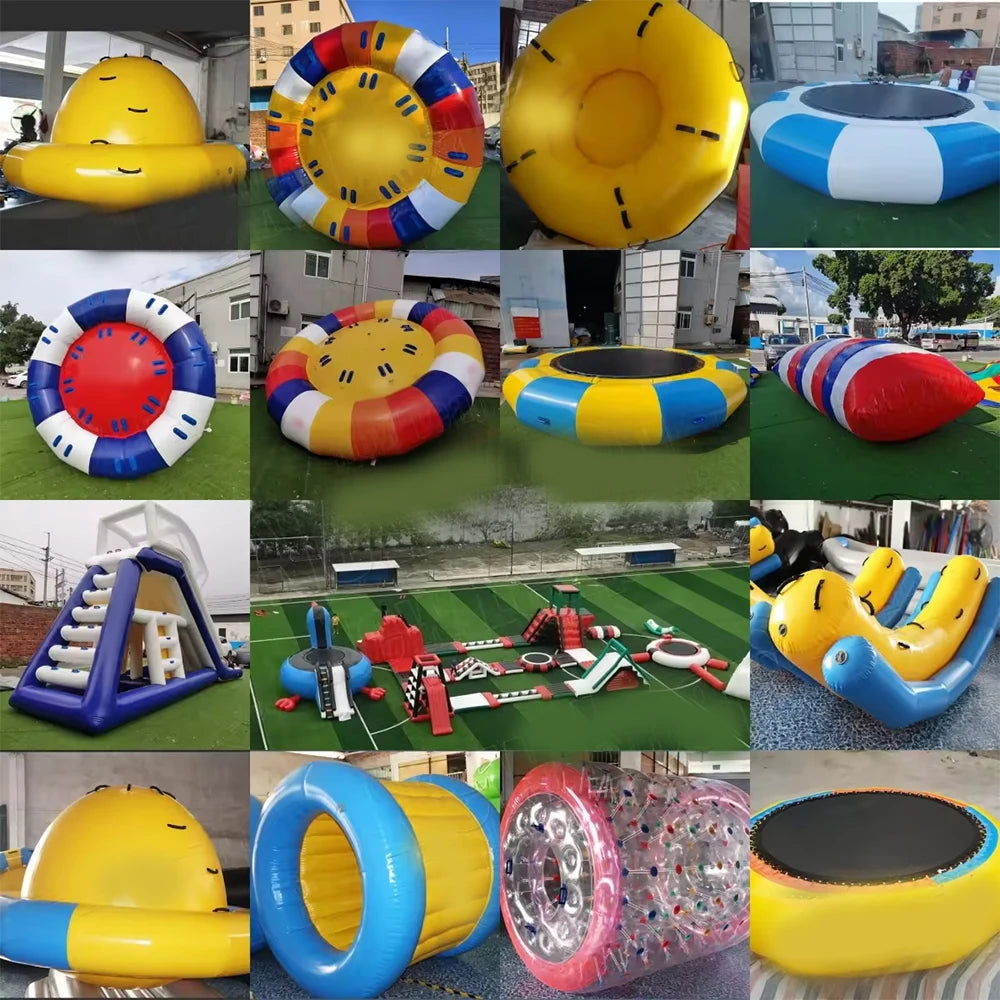 Parque Acuático Inflable Flotante con Tobogán | Trampoln | Niños y Adultos 🌊 - Firu Total Sales