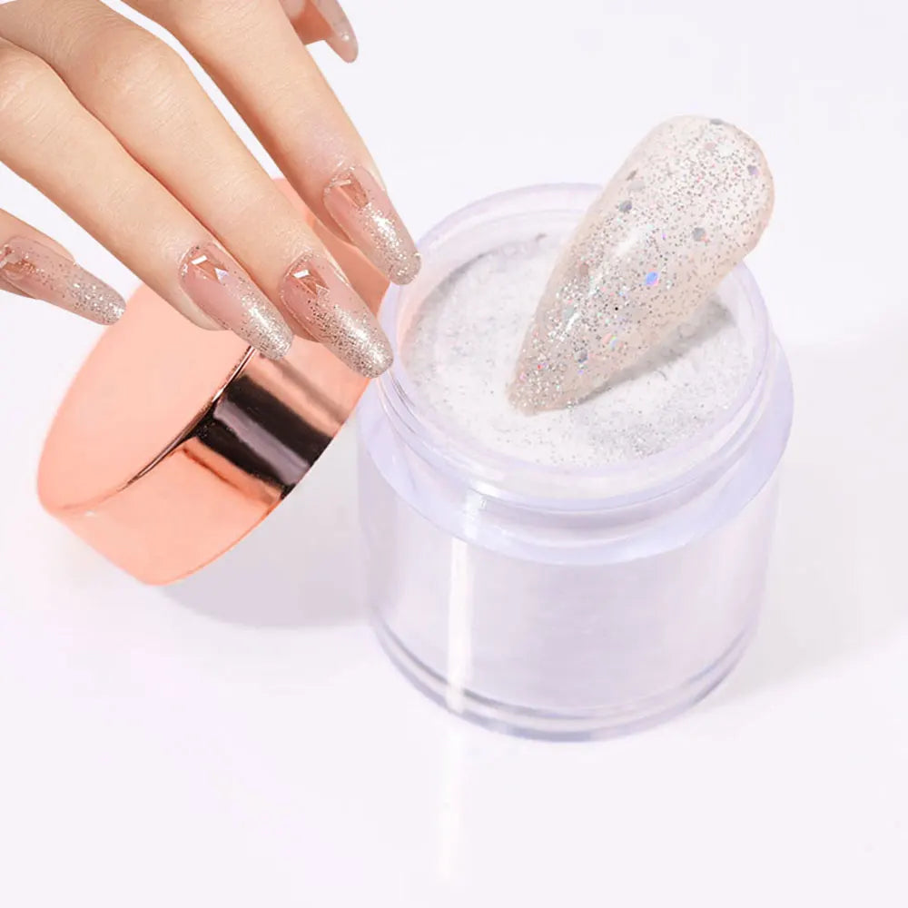 3Colors Acrylic Nail Powder Transparent/Pink/White Carving Crystal Polymer Powder Manicure Nail Polish Professional Accessories#
