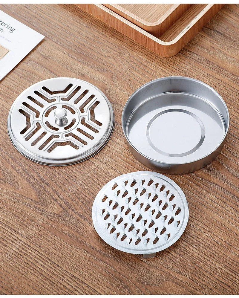 Mosquito Coils Holder Stainless Steel Mosquito Coil Box with Cover Round Mosquito Coil Tray Easy To Clean Anti-Mosquito Supplies