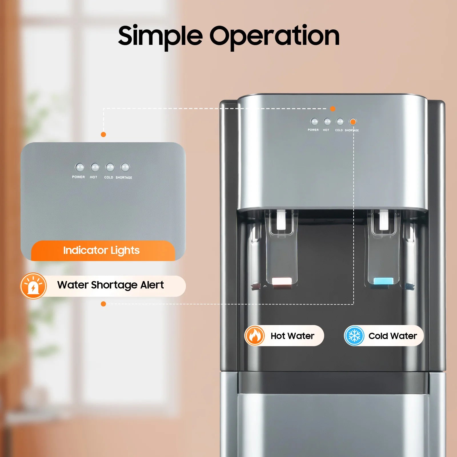 620W 110V Bottom Loading Water Dispenser Water-dispenser with Hot and cold Function for 20L Water Bucket