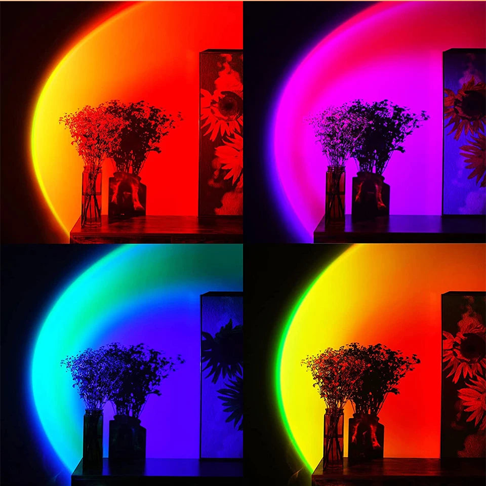 Tuya Smart Sunset Lamp USB Projector LED Night light with Remote Bluetooth App Control Atmosphere Mood Light for Photography