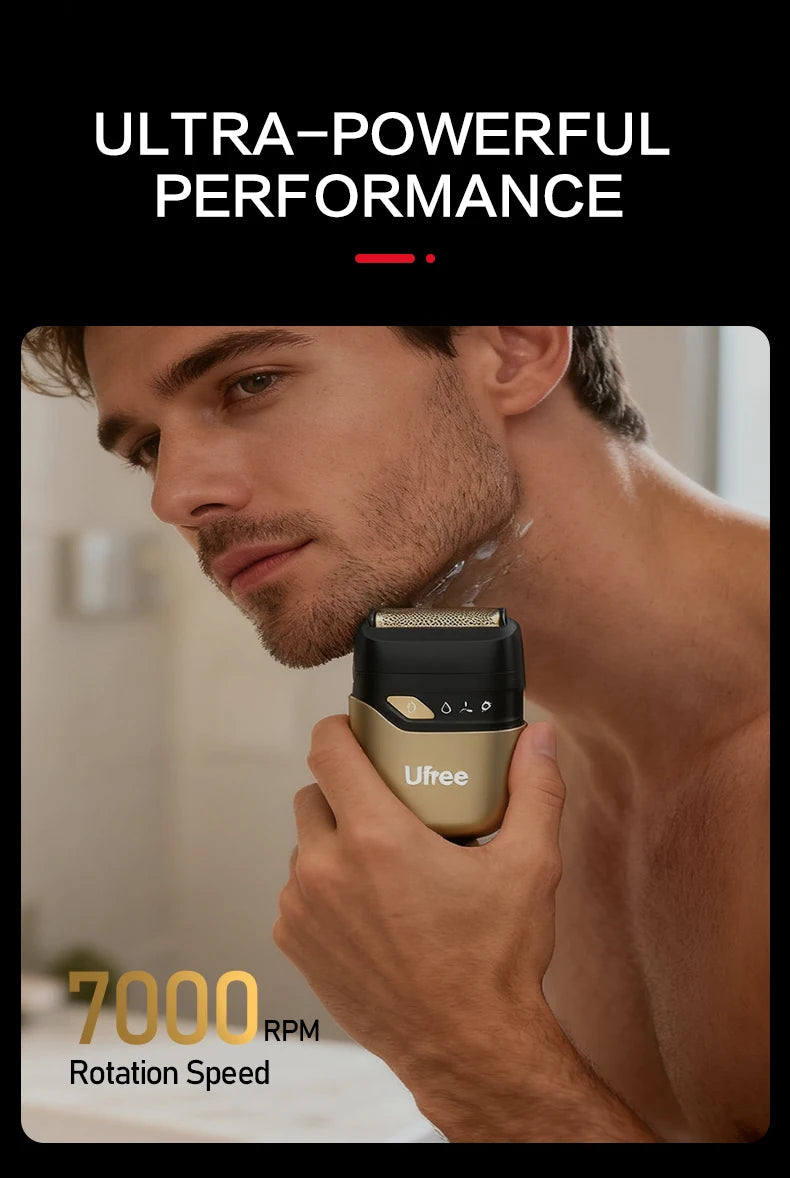 Ufree Foil Shaver for Men, Upgraded Electric Razor, Rechargeable Mens Shaver with 4 Floating Blades, LED Display USB-C Travel R