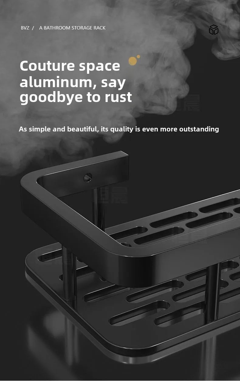 Adjustable Shower Shelf No Drilling – Aluminum Bathroom Organizer for Bath, Vanity or Tub | Holds 20 lbs