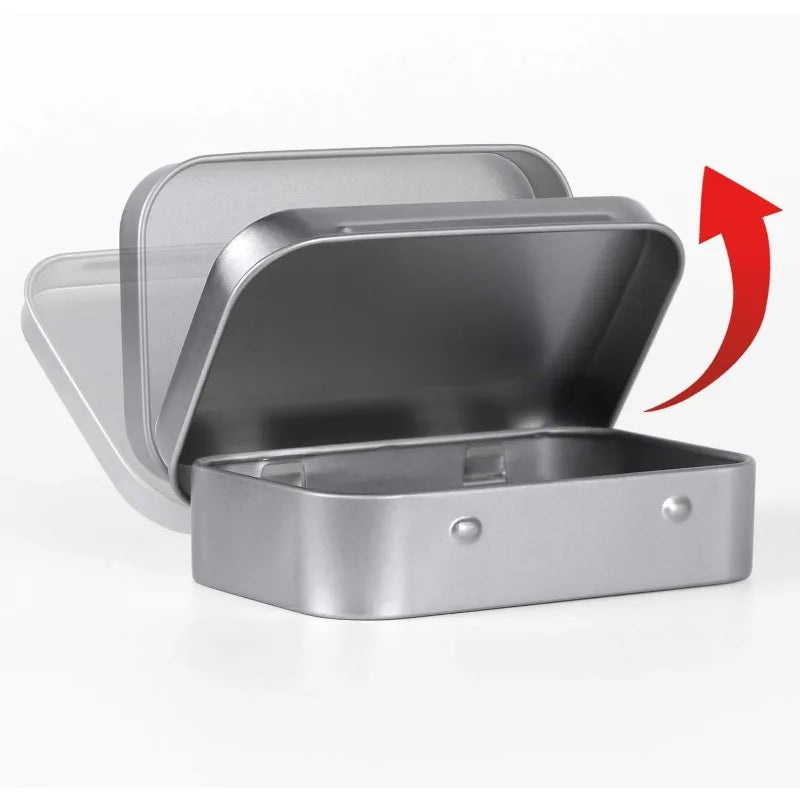 Mini Metal Box Tin-Plated Slide Cover Storage Box Portable Jewelry Pill Cosmetic Cases Home Rectangular Empty Storage Container