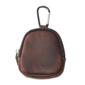 Stylish Retro PU Leather Change Purse Small Zipper Coin Pouch with Carabiner,Mini Keychain Coin Purse Wallet Charm for Women Men