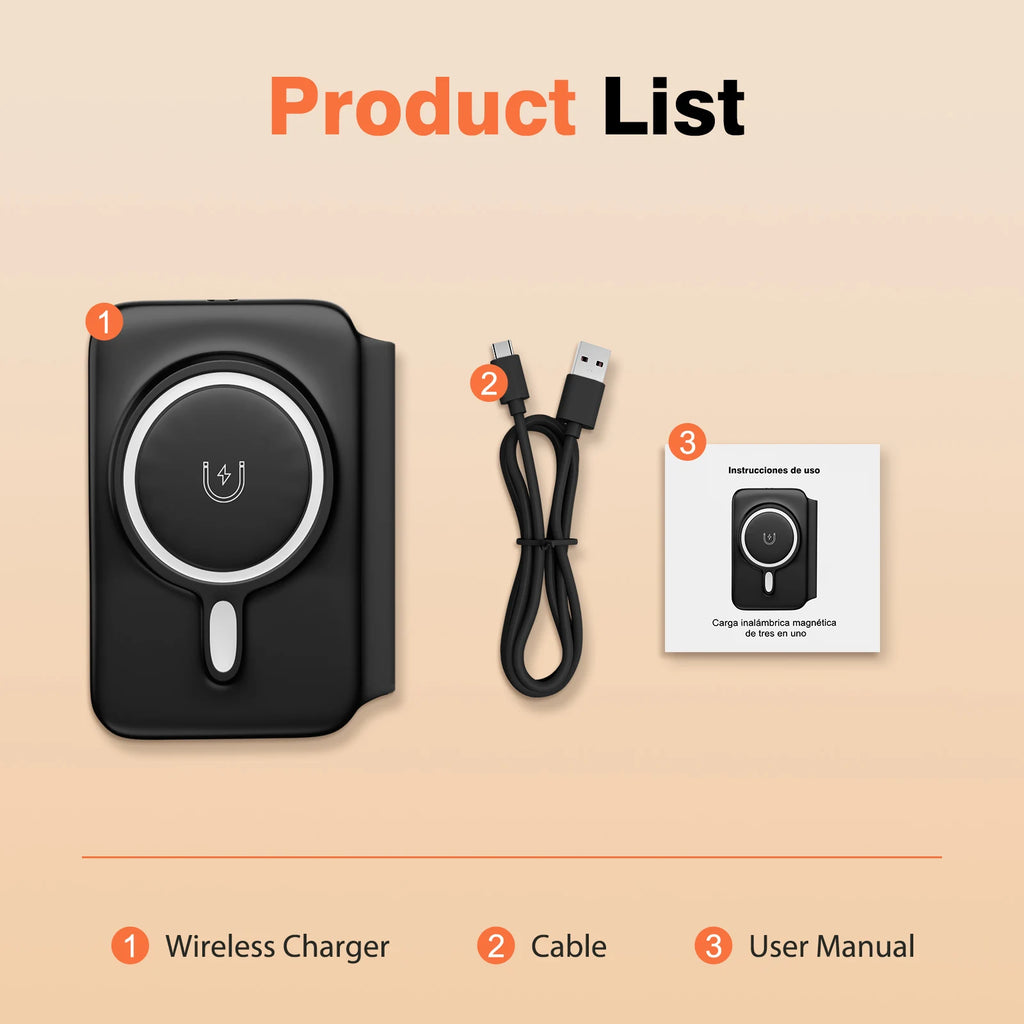 3 In 1 Wireless Charger Station Magnetic Foldable 15W For Apple Devices iPhone 16 15 14 13 12 Pro/Pro Max/Plus/Watch & Airpod - Firu Total Sales