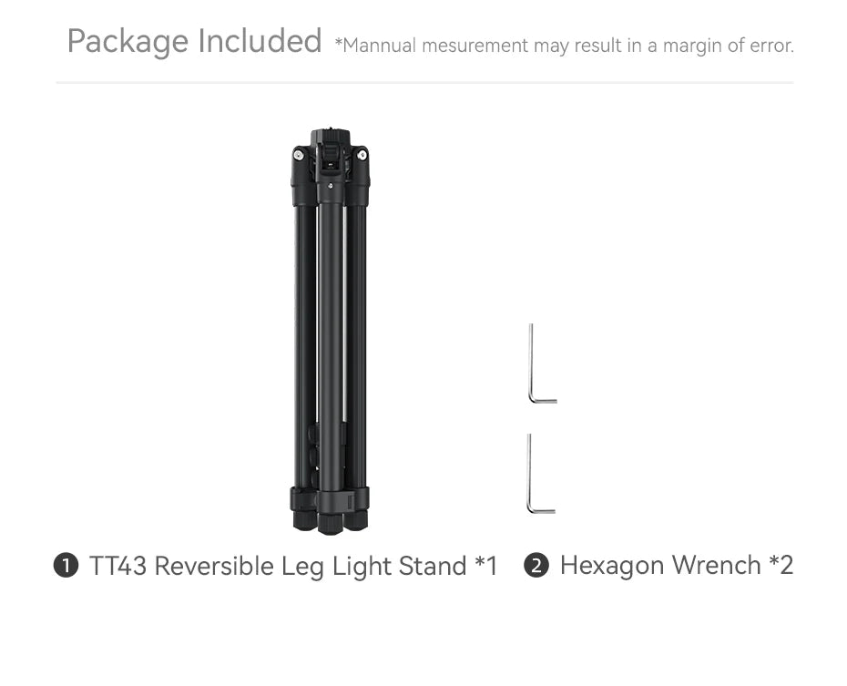 Ulanzi TT43 1.9M Aluminum Alloy Light Stand Reversible Leg Light Stand Tripod for LED Light Projector Flash Softbox Max Load 6KG