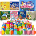 48pcs Kids Bath Bombs with Toys Inside, Organic Colorful Bubble Bath Safe for Children, Birthday Party Easter Gift Set