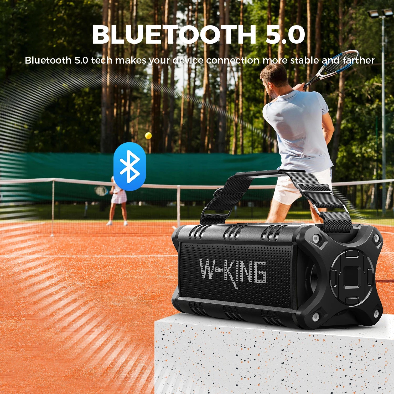 W-KING Bluetooth Speaker, 90W Peak 50W RMS IPX6 Waterproof Loud Speakers Bluetooth Wireless, Large Outdoor Portable Speaker