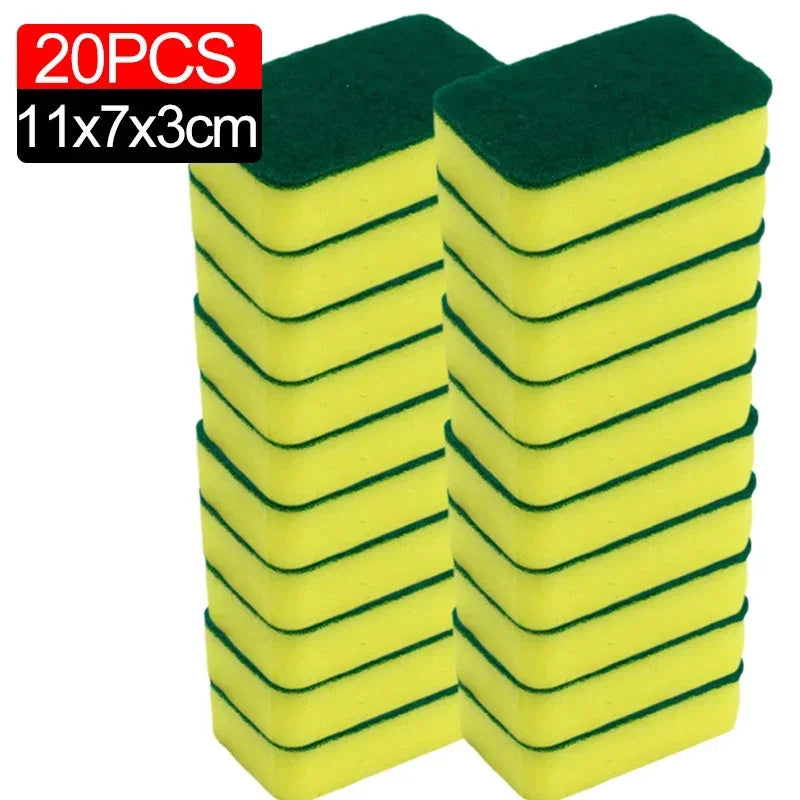 100/1Pcs Kitchen Dishwashing Sponge Soft Absorbent Clean Rub Pot Rust Scouring Pad Removing Kits Household Cleaning Brush Sponge