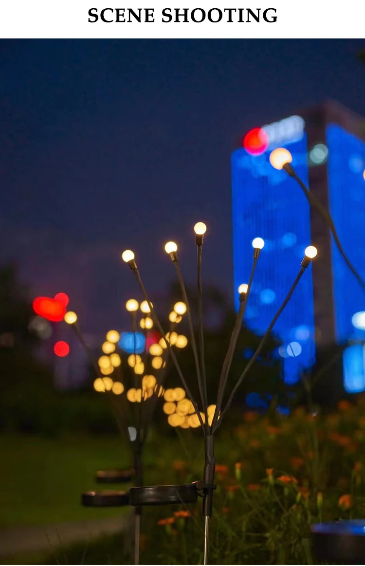 Solar Firefly Garden Light 10 LED | Waterproof Landscape Decoration | Outdoor Gardening