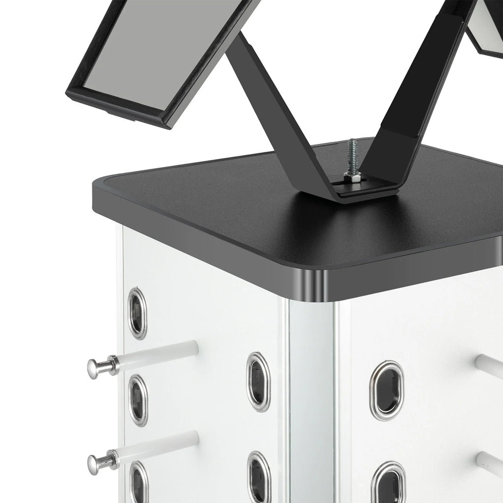 44 Pairs Rotating Eyeglasses Display Stand with 2 Mirrors 86cm Large Capacity Freestanding Sunglass Holder for Shops