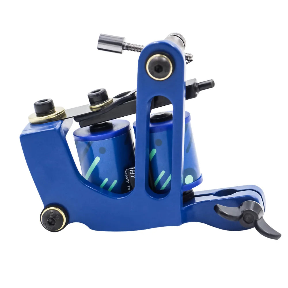 Professional Coil Tattoo Machine Gun 10 Wraps Cast Iron Tattoo Coil Machine for Tattoo Liner and Shader Traditional Tattoo Gun