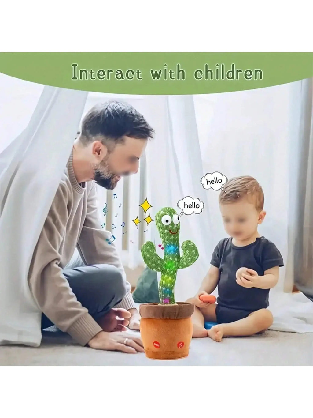 Cactus Bailarín que Habla y Canta | Repite lo que Dices | Juguete para Bebés 🌵 - Firu Total Sales
