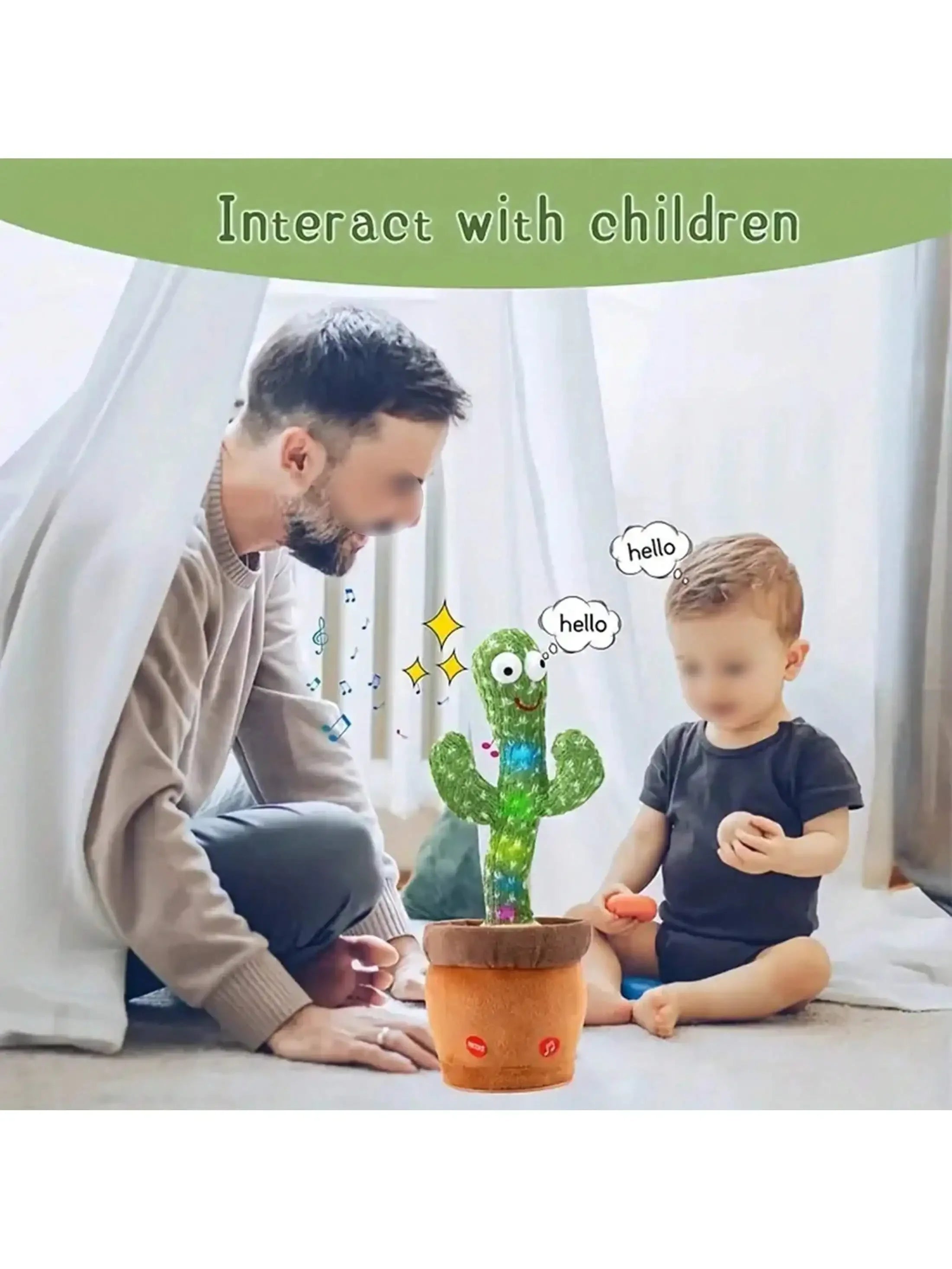 Cactus Bailarín que Habla y Canta | Repite lo que Dices | Juguete para Bebés 🌵 - Firu Total Sales