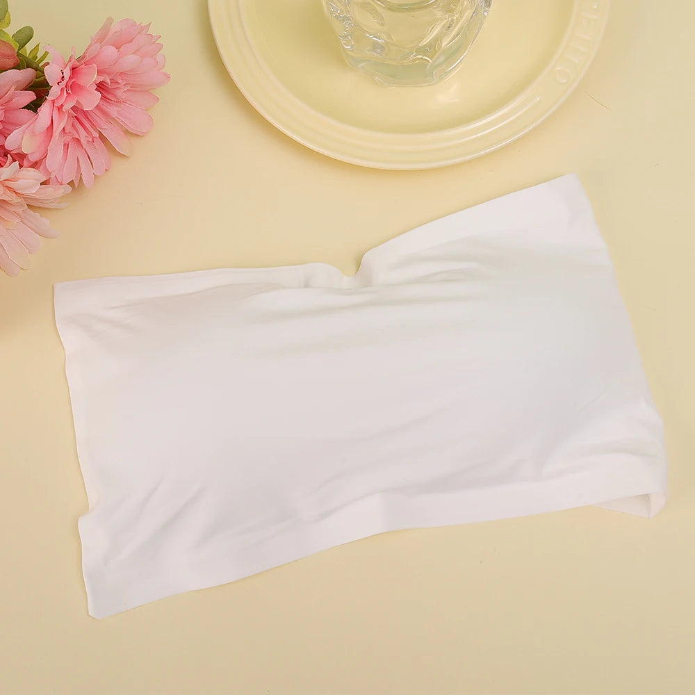 Ice Silk Seamless Strapless Bra | Wireless Soft Crop Tube Top | Women S-XXL