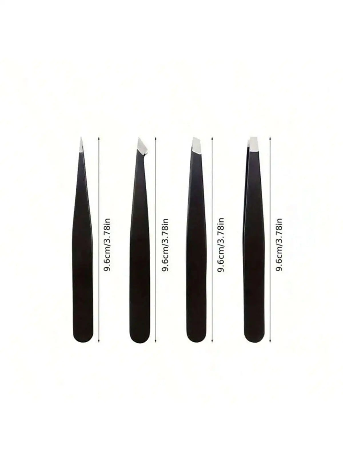 4-Pack Multi-purpose Stainless Steel Tweezers, Eyebrow Tightening Facial Hair Trimmer, Eye Shaping Makeup Tool Set