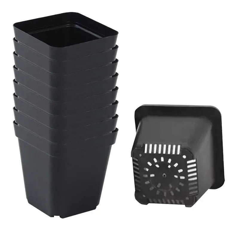 Seedling Pots 50Pcs Square Plant Seeding- Planting Cup Plastic Deep Nursery Tree Pot Flower Plant Container Pot Garden Grow