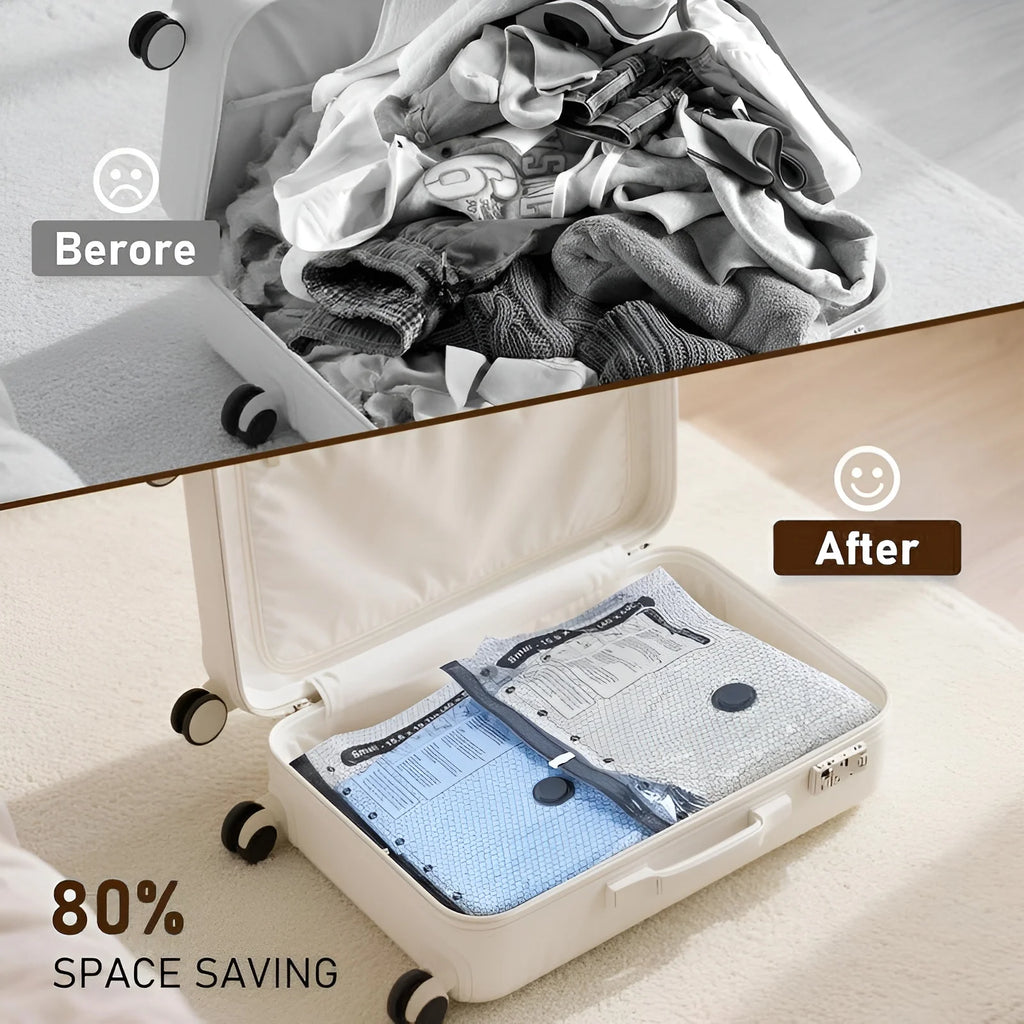 Cordless Compression Travel Vacuum Bags 15-Pack | Rechargeable Pump | Luggage Suitcase