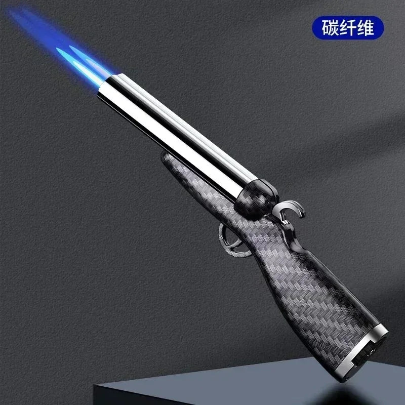 Various Gun Shape Cigarette Lighter，mini Portable Torch Lighter Refillable Butane Gas Open Flame Lighter Smoking Accessories