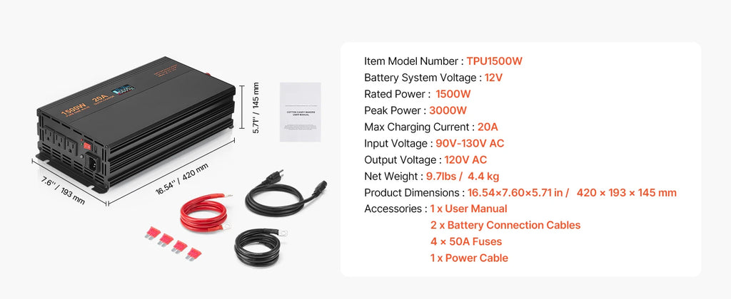 SucceBuy Sump Pump Battery Backup System 1500W / 3000W Auto Switches to Battery Inverter for Continuous Sump Pump Operation