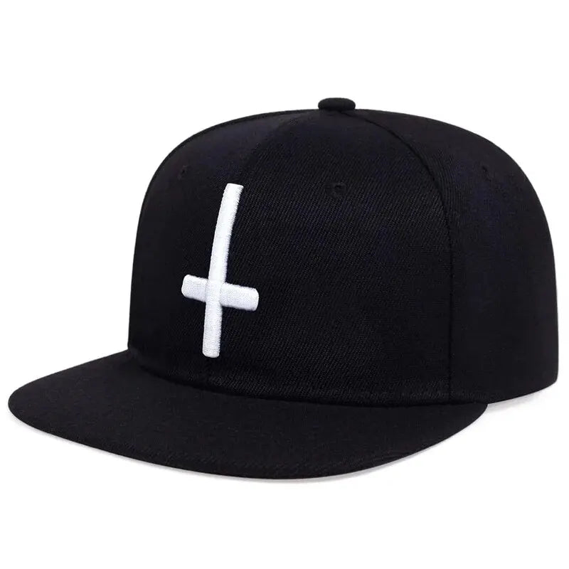 Unisex Flat Cross Embroidery Hip-hop Hats Spring Autumn Outdoor Adjustable Casual Baseball Caps Sunscreen Hat - Firu Total Sales