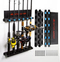 2 Pack Wall Mount Fishing Rod Holder, Holds Up to 12 Rods, Fits Diameter 3-19mm, Ideal Gift for Men
