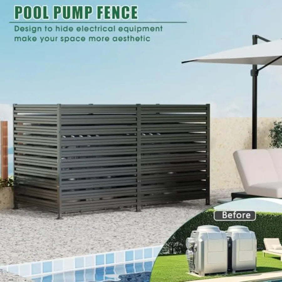 Metal Privacy Fence Panels for Outside 42" H x 38" W 3 Panels Air Conditioner Fences Pool Equipment Enclosure Trash Can Fence N