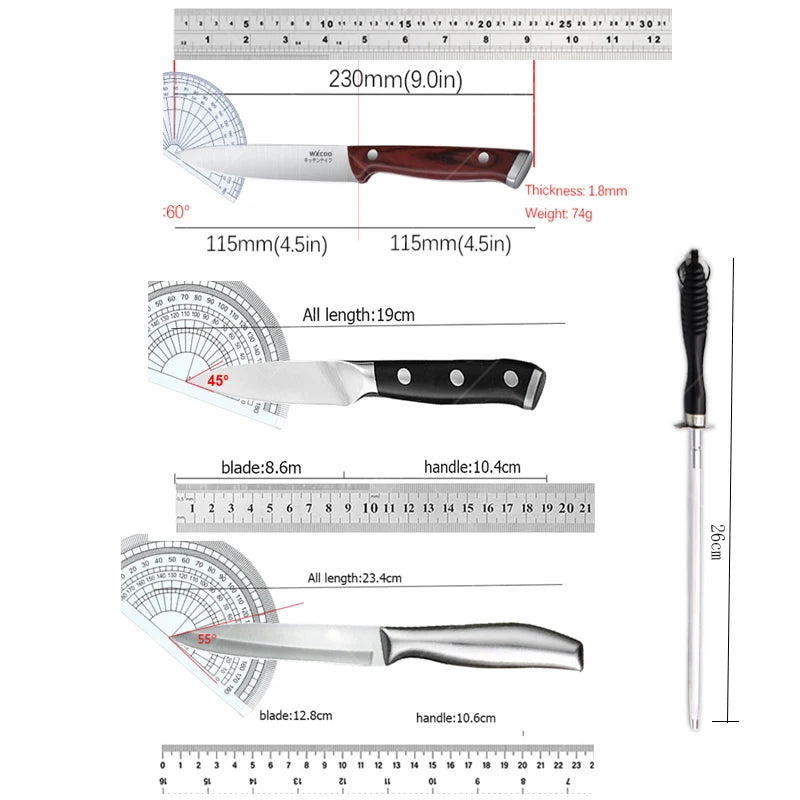 WXCOO Stainless Steel Kitchen Fruit Paring Knife Chef Butcher Knife Meat Cleaver Utility Fruit Peeler Kitchen Accessories