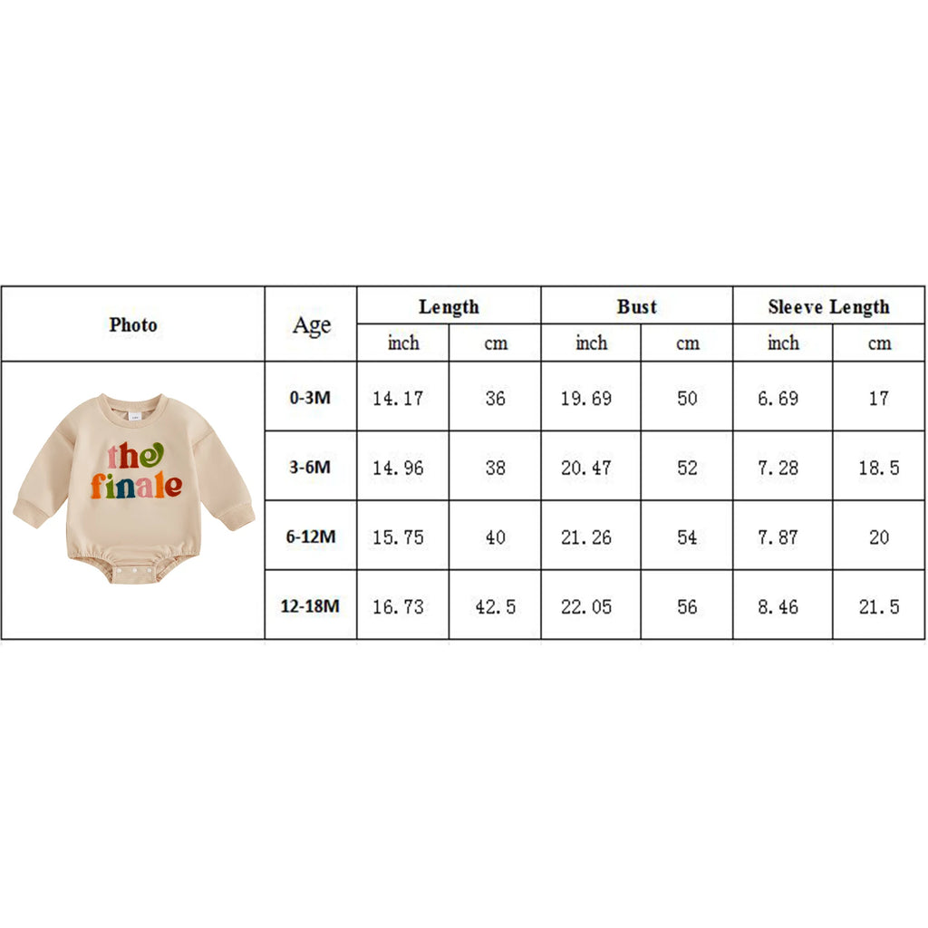 Baby Sweatshirt Romper Colorful Letter Embroidery Long Sleeve Crew Neck Bodysuit Newborn Playsuit - Firu Total Sales