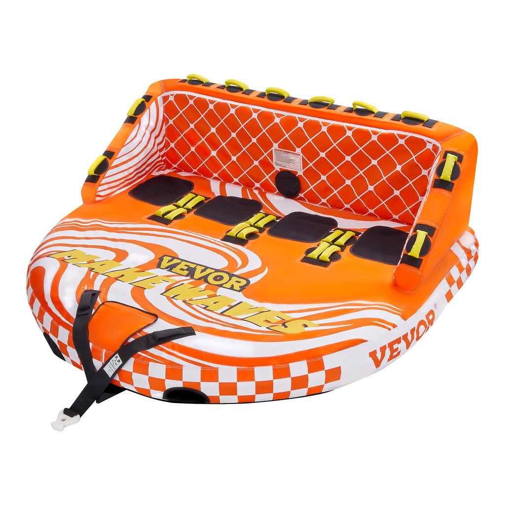 SucceBuy Towable Tube for Boating 1-4 Riders Inflatable Boat Tubes and Towables 680lbs Water Sport Towable Tube for Boat to Pull
