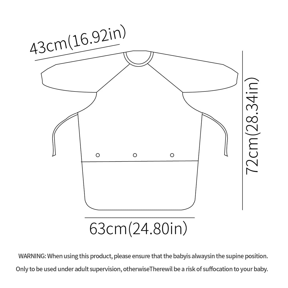 Babero Impermeable de Manga Larga para Bebé | 1-3 Años | Se Fija a Silla y Mesa