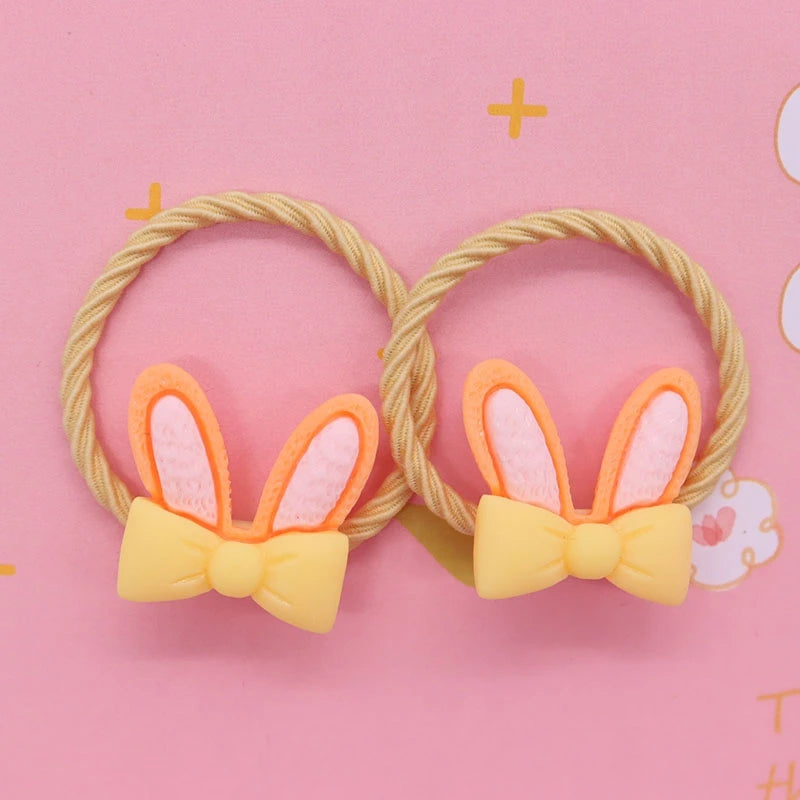 2Pcs/Set Halloween Gift Resin Strawberry Hair Accessories Colorful Hair Ties Children's Rubber Bands Kid Headband Scrunchies