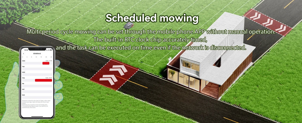 C-TOF Robot Lawn Mower Redkey MGC1000 Lawn Mower Robot Cable Break Detection Climbing Capacity 45% App Control Mowing Robot
