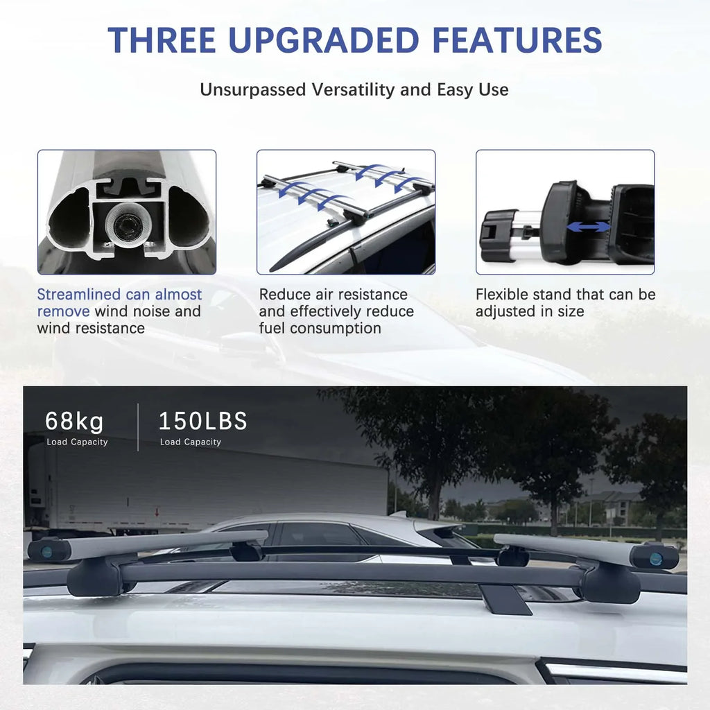 48" Car Roof Rack Cross Bar Cargo Luggage Carrier w/Lock For Hyundai Tucson 2022 - Firu Total Sales